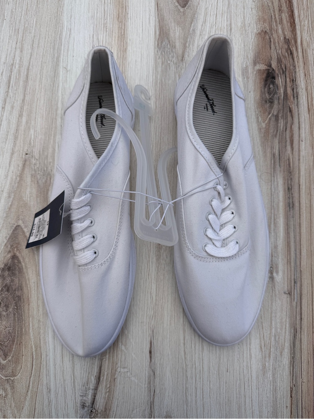 Women’s Classic White Canvas Sneakers - Size 12